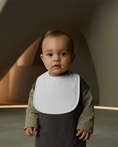 Minimalist Baby Bib Mockup For Modern Infant Accessories Promotion And Product Display