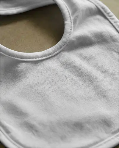 Soft Cotton Baby Bib With Absorbent Material For Infant Mealtime Use Mockup