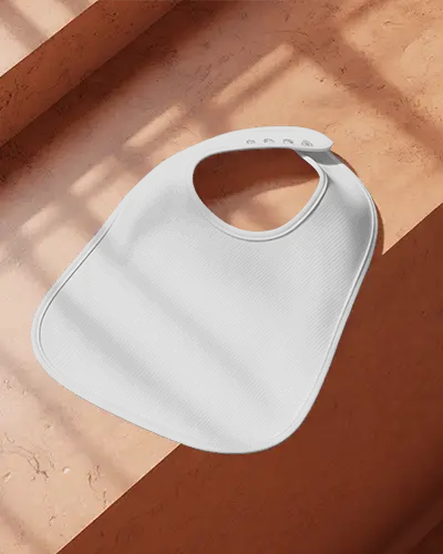 Baby Bib Mockup With Adjustable Closure Design For Custom Baby Apparel Branding