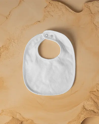 Baby Bib Mockup With Adjustable Snap Closure For Infant Fashion Branding Use