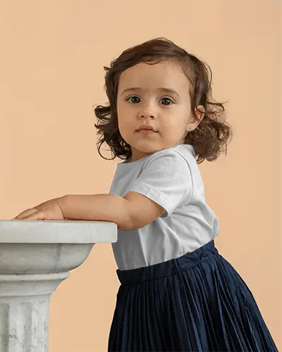 Baby Tee Mockup For Kids Fashion Adorable Casual Baby Tee Shirt Plain Design