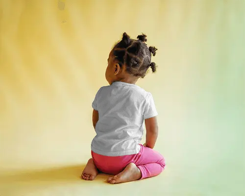 Adorable Baby Tee Mockup Showcasing Back View Of Infants Soft Comfortable Clothing Design Idea