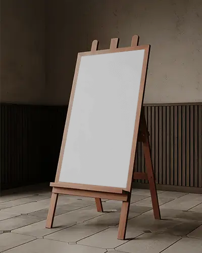 Wooden Stand Banner Mockup For Modern Interior Presentation And Creative Display Ideas Online