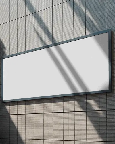 High Flagpole Banner Mockup Fluttering In Wind Against Contemporary Architecture And Bright Sky