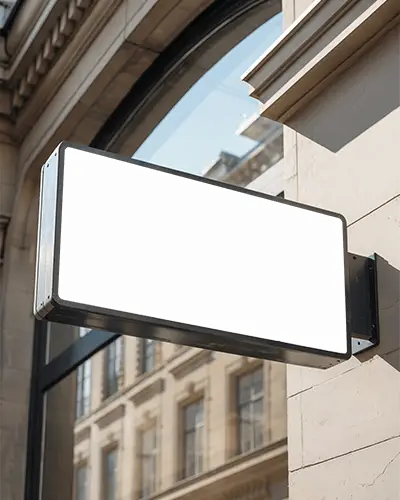 Blank Horizontal Banner Mockup For Street Advertising In Urban City Environment