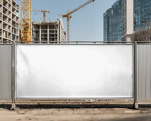 Construction Site Advertisement Banner Mockup Space For Custom Promotion
