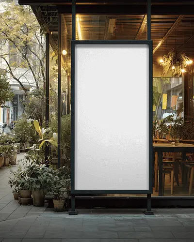 Modern Urban Banner Mockup On Pavement For Creative Branding And Visual Marketing