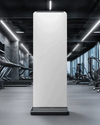 Gym Banner Mockup Blank Vertical Template For Fitness Marketing And Promotional Advertising