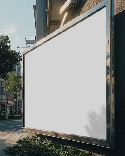 Urban Outdoor Banner Mockup Modern Advertising Space On City Street For Promotion