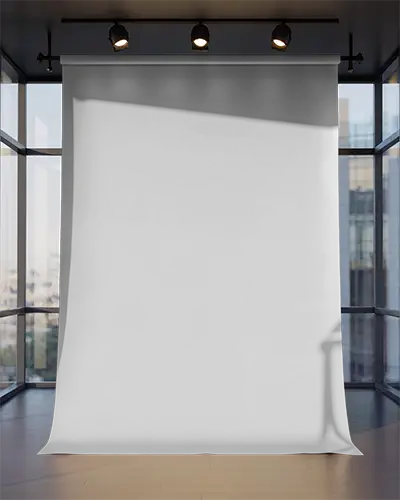 Modern Studio Interior With Large Poster Banner Mockup Perfect For Visual Marketing Layout