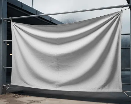 Versatile Large Banner Mockup With Natural Drapes For Design Presentation Use