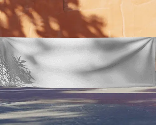 Hanging Blank Banner Mockup For Custom Advertisement Display Urban Environment