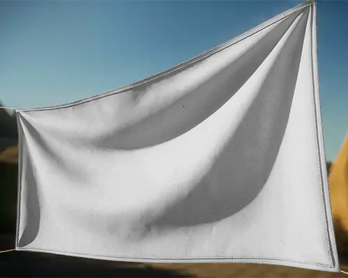 Realistic Waving Fabric Banner Mockup For Custom Logo Branded Design Presentation Outdoor