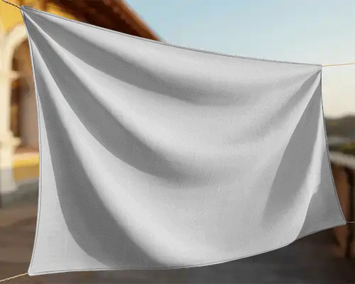 Realistic Hanging Cloth Banner Mockup Outdoor Display For Marketing And Event Signage