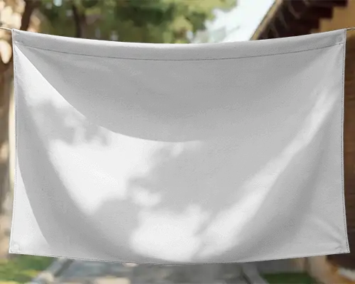 Realistic Flag Style Banner Mockup For Outdoor Promotional Display Graphics