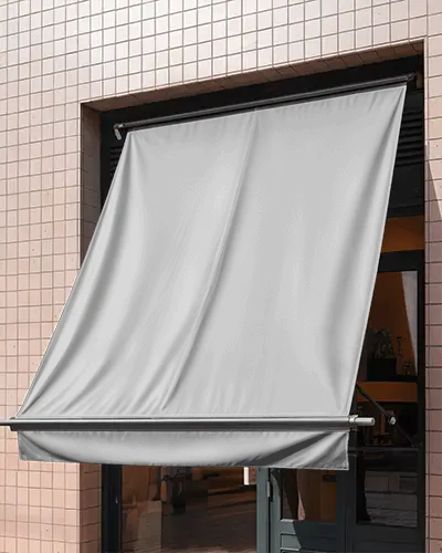 Retractable Outdoor Window Banner Mockup For Marketing And Brand Visibility Purposes
