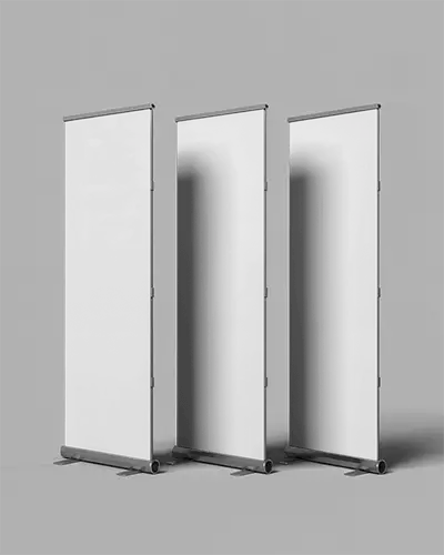 Vertical Banner Stand Mockup For Event Marketing Promotion Display Design