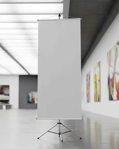 Portable Banner Mockup Display Stand For Exhibitions And Promotions Commercial Use