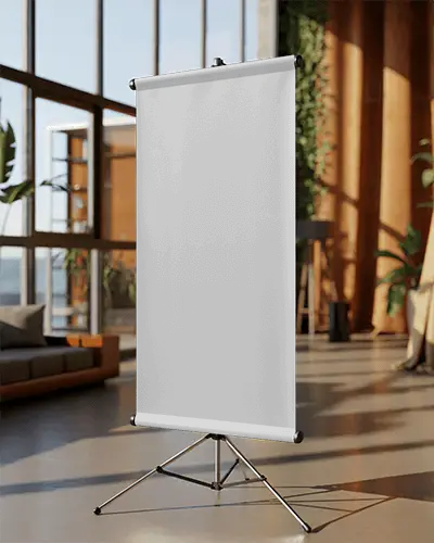 Indoor Presentation Roll Up Banner Mockup Stand Ideal For Trade Shows And Conference Promotions