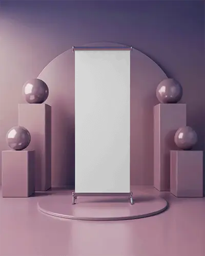 Vertical Event Banner Mockup Stand For Exhibition Display Promotional Marketingsolutions Modern