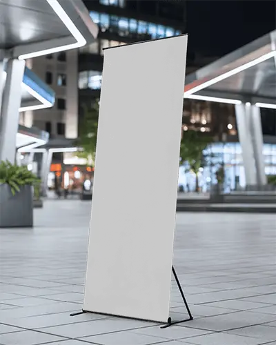 Urban Outdoor Rollup Banner Mockup Display For Event Promotion And Commercial Brand Advertising