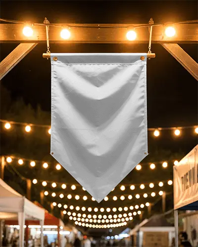 Hanging Outdoor Banner Mockup Blank Flag For Event Marketing And Promotion Design