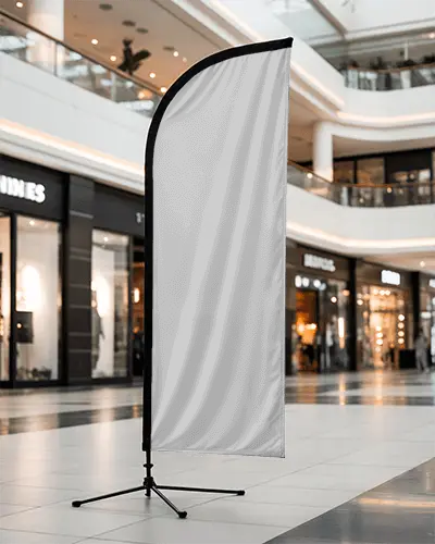 Retail Store Floor Display Banner Mockup Stand For Promotional And Marketing Events