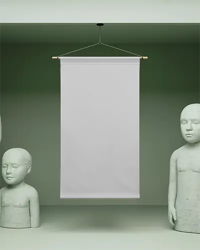 Abstract Art Showcase Banner Mockup For Modern Gallery Exhibitions And Creative Event Promotions