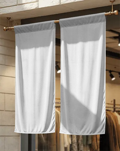Hanging Fabric Banners For Retail Storefronts Customizable Vertical Designs For Visual Marketing
