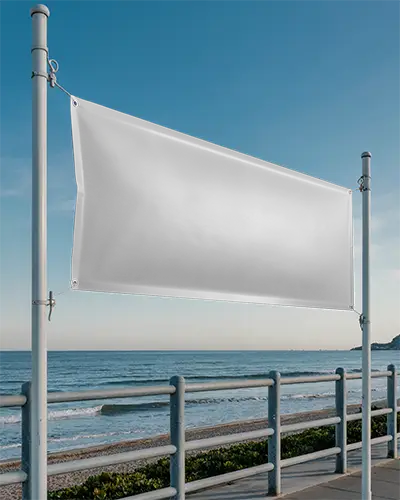 Beachside Outdoor Banner Mockup For Promotional And Advertisement Purposes Display