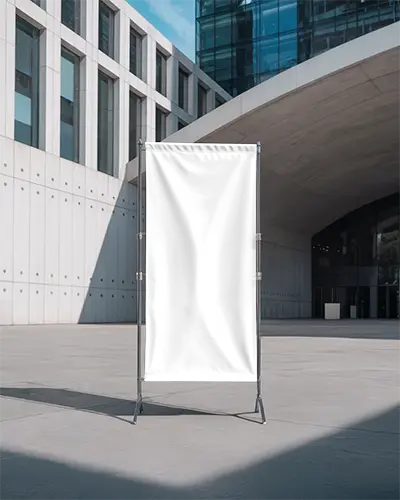 Free Standing Banner Mockup For Advertising Display Outdoor Promotion Setup