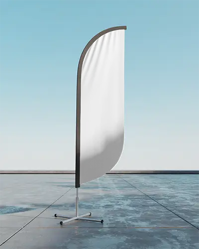 Promotional Sail Flag Banner Mockup For Advertising And Branding Campaign