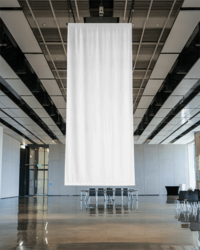 Banner Mockup In A Large Hall