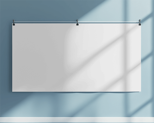 Sunlit Horizontal Banner Mockup Hanging Soft Light Clean Minimal Design