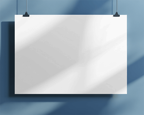 Interior Display Banner Mockup Hanging Soft Light Modern Studio Setting