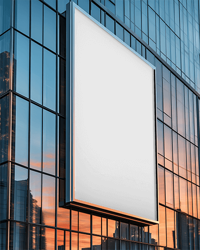 Corporate Glass Building Banner Mockup Modern Professional Cityscape