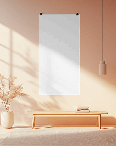 Scandi Style Interior Banner Mockup Sunlit Cozy Soft Design Elements