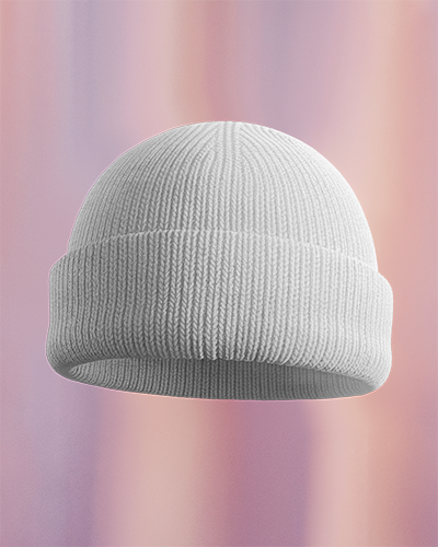 Fashionable Beanie Mockup With Bold Lettering And Colorful Details