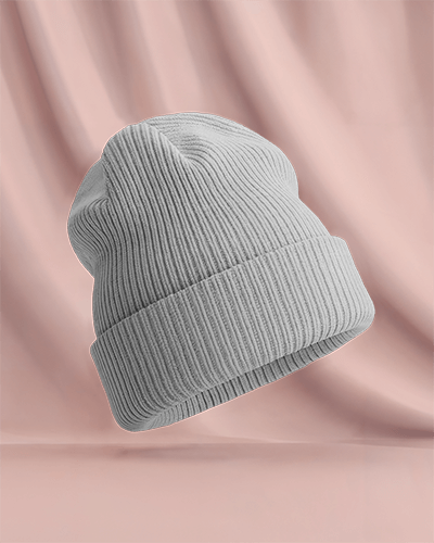 Stylish Knit Hat Mockup Highlighting Bold Lettering And Artistic Elements