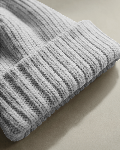 Teal Knit Beanie Mockup Close Up View Subtle Shadowed Background Embroidered Motivational And Beach Themed Design