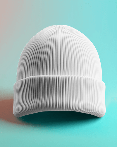 Vibrant Orange Beanie Mockup With Escape Paradise Tropical Graphic