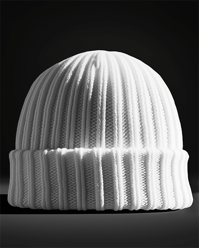 Ribbed Brown Beanie Mockup With Spaceman Graphic And Dreams Come True Text