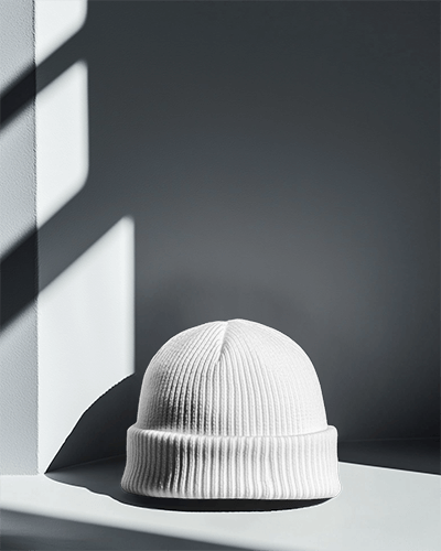 Olive Green Ribbed Beanie Mockup With Love Yourself Floral Design