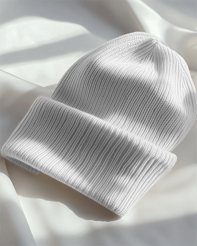 Fashionable Cold Weather Accessory Mockup With Vibrant Decorations