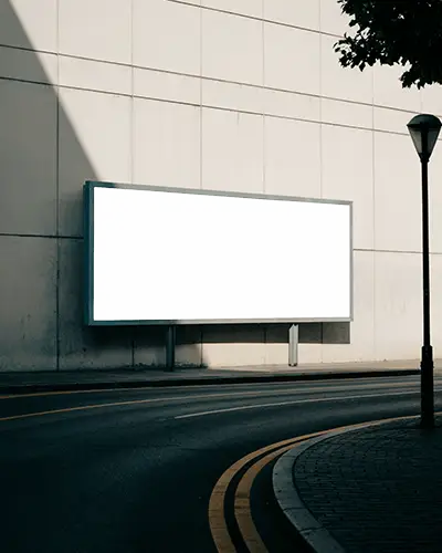 roadside-horizontal-billboard-mockup-blank-white-display-on-modern-wall-with-shadows