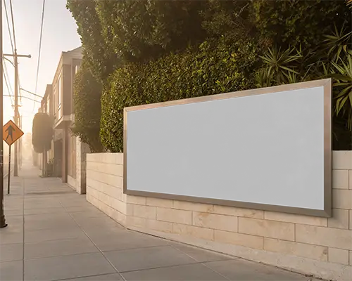 blank-outdoor-wall-billboard-mockup-on-brick-wall-with-greenery-and-sidewalk-view-0527