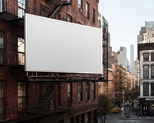 Urban Billboard Mockup Outdoor Advertising Blank Display On City Street Building 0547