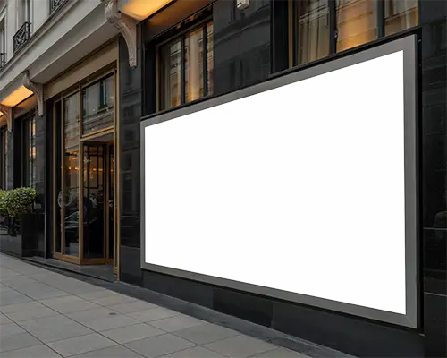 Commercial Storefront Perimeter Large Outdoor Billboard Mockup Display 0550