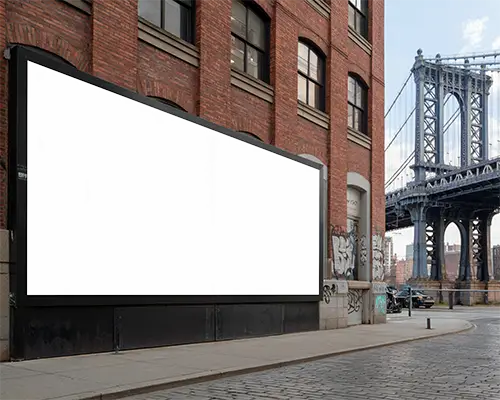 Urban Street Billboard Mockup Large Blank Wall Advertising Space Outdoor Promotion 0552
