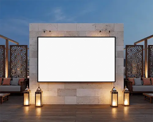 illuminated-rooftop-advertising-billboard-mockup-surrounded-by-cushioned-benches-and-lanterns